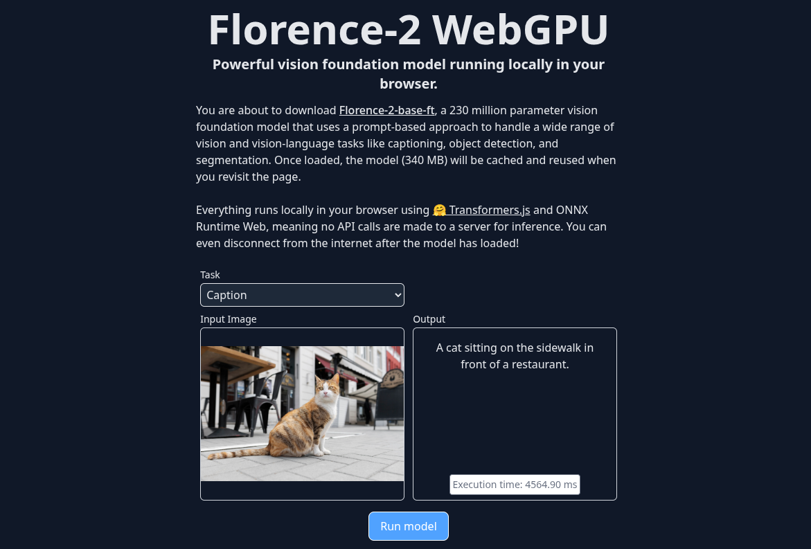 Демо florence2 WebGPU